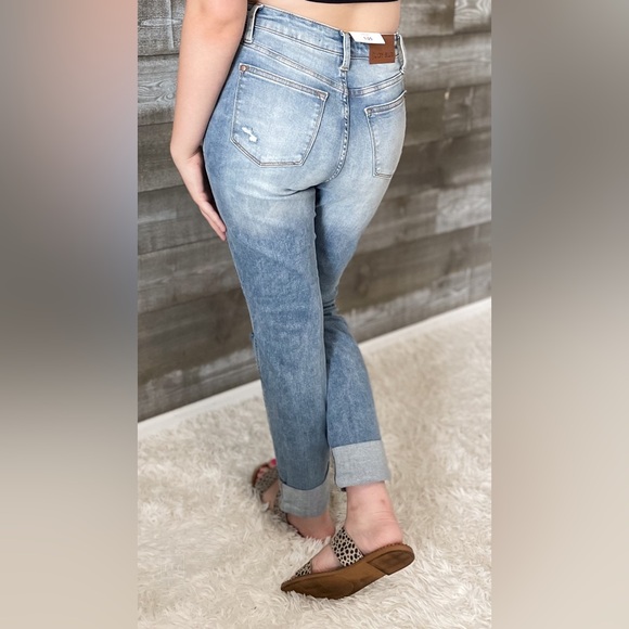 Judy Blue - Womens High Waist Patch Pocket and Destroy Boyfriend main image 1